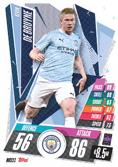 Kevin De Bruyne Manchester City 2020/21 Topps Match Attax CL #MCI11